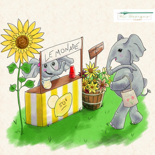 Elephant Escapades - Lemonade & Sunflower Stand