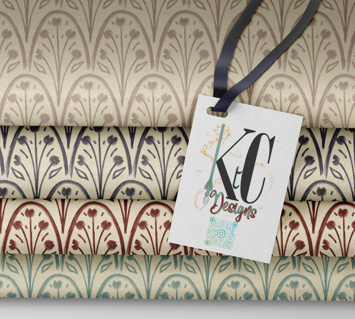 Floral Scallop Brush Stroke