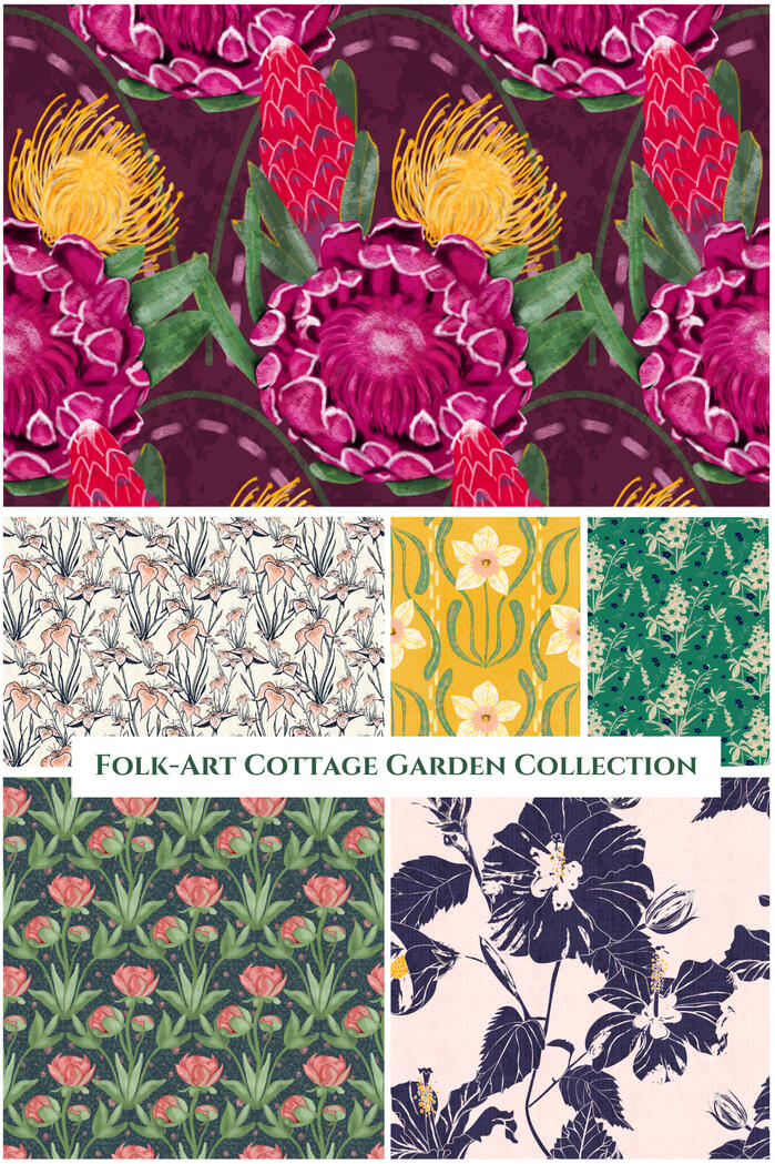 Folk-art inspired floral patterns