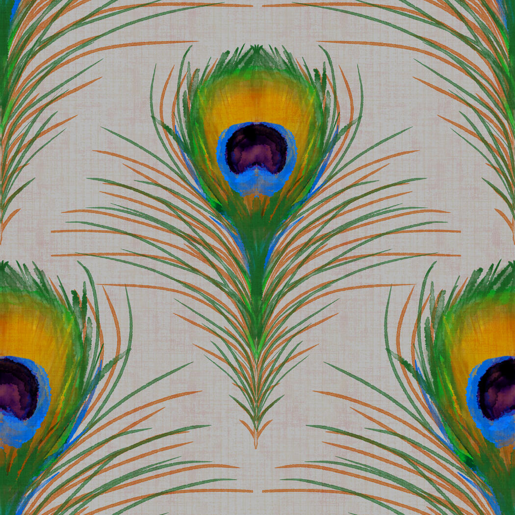 Peacock Elegance Collection - Hand drawn watercolor style peacock feathers on complimentary backgrounds.