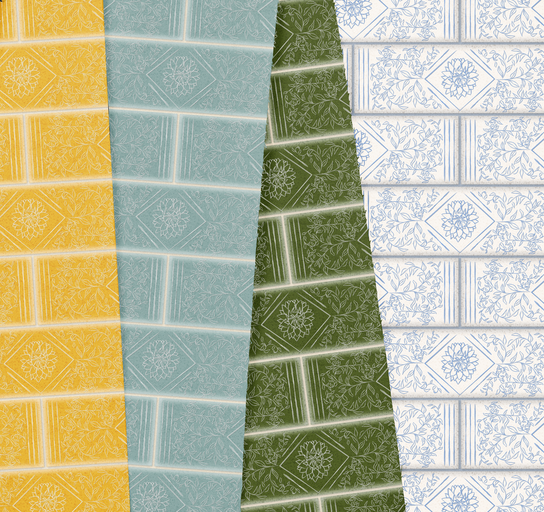 Faux Hand-Painted Wall Tile